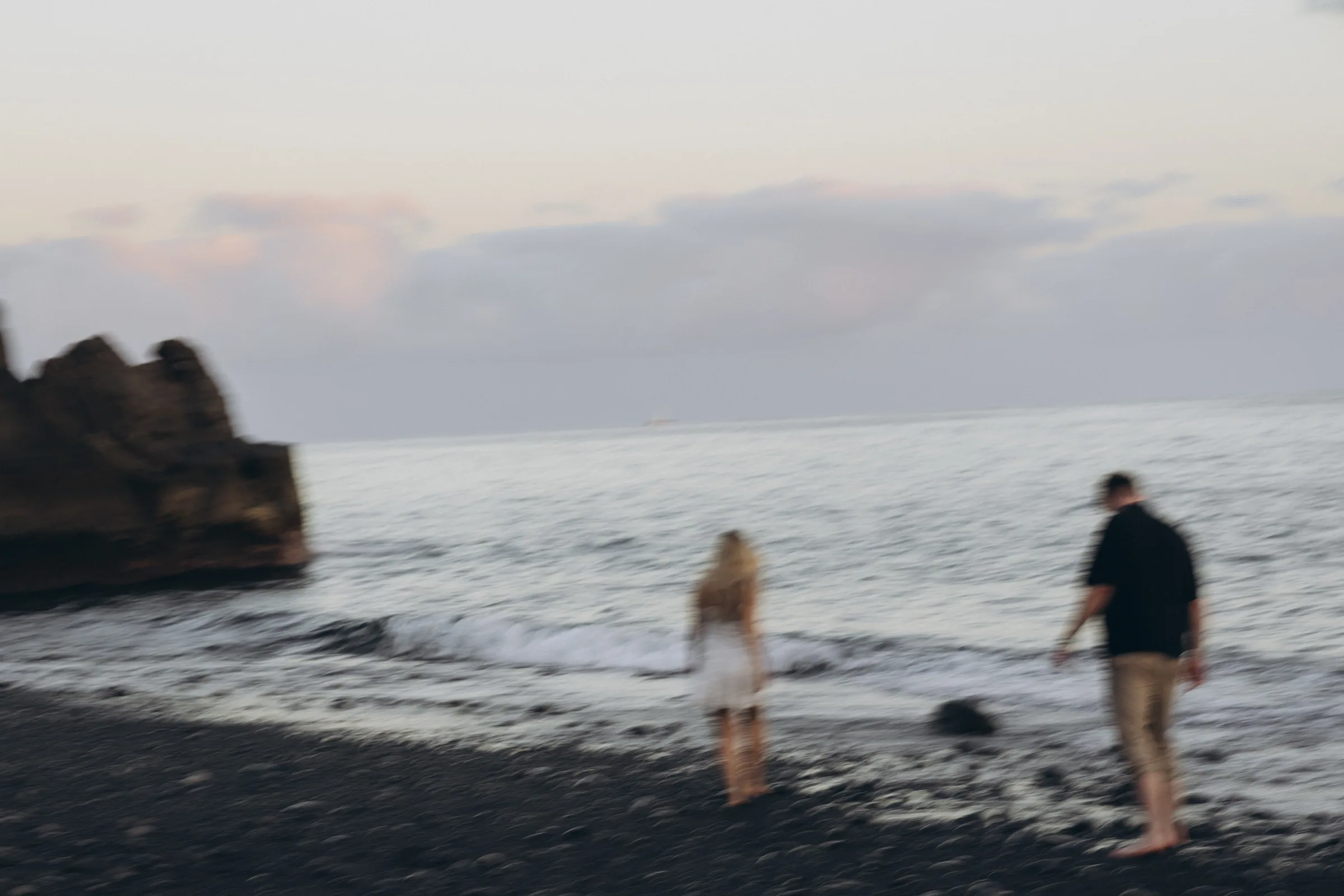 Paddling in the shallows at sunset